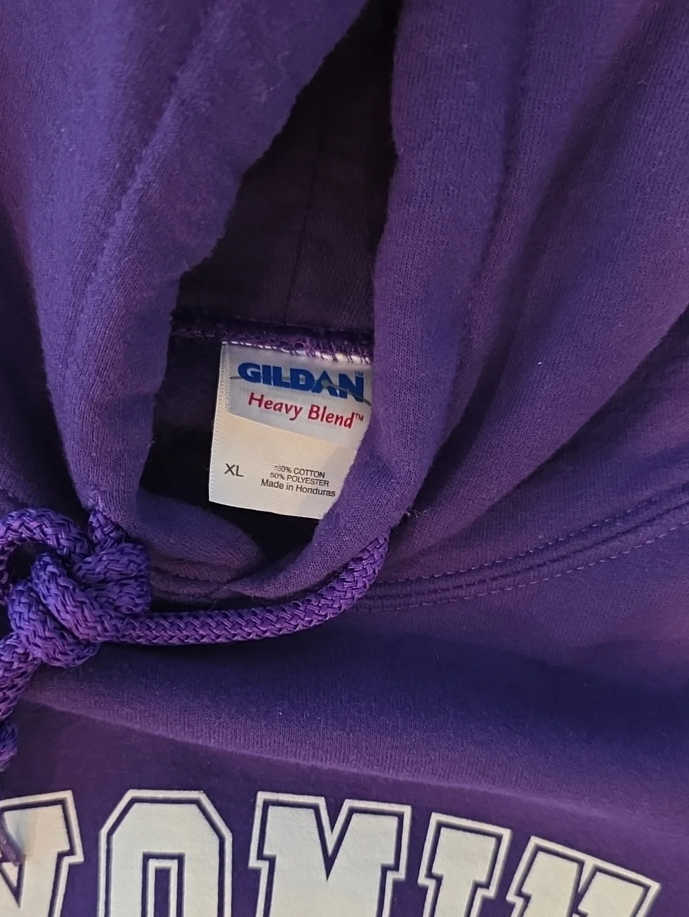 Mens Size XL Wyoming Purple Hooded Sweatshirt